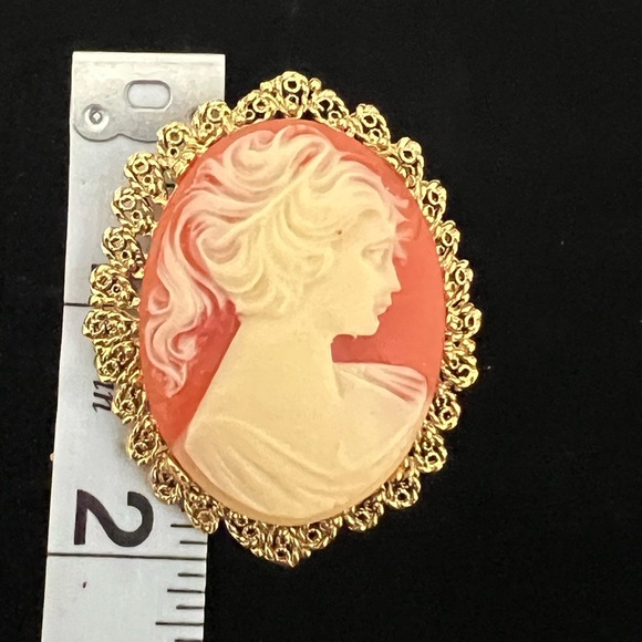 Pendant Accessories - Vintage 1928 Faux Carnelian Cameo Oval
Brooch. Gorgeous, Elegant and Lovely.